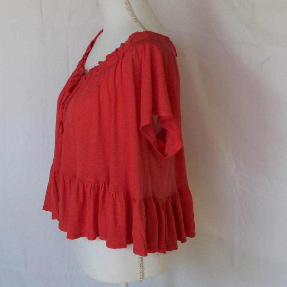 Anthropologie Free People Charlie Ruffle Tee Top - Picture 3 of 7